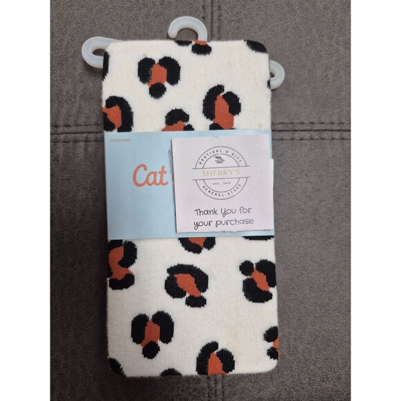 Leopard Print Childrens Footed Tights Size 4/6X Cat & Jack Cotton & Nylon Blen - Picture 2 of 6